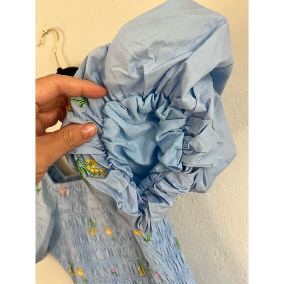 Anthropologie English Factory Woman SMOCKED DRESS WITH BALLOON SLEEVES, … - Picture 10 of 14